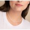 Colier perle de cultura cu inchidere aur 14k, colier perle naturale 3 mm, colier de aur la baza gatului cu perle, colier dama, forma neregulata, 3 mm, 9 gr