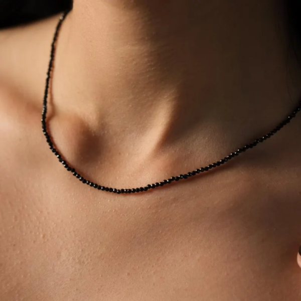 Colier Pietre Naturale și Închidere Aur 14K, colier spinel 2 mm, colier inchizatoare aur cu pietre ntaturale