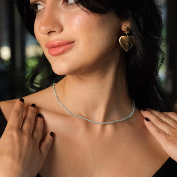 Colier Pietre Naturale și Închidere Aur 14K, colier spinel 2 mm, colier inchizatoare aur cu pietre ntaturale