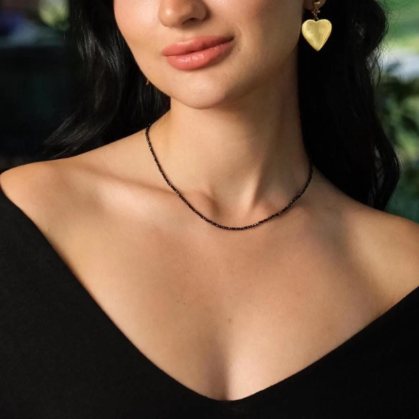 Colier Pietre Naturale și Închidere Aur 14K, colier spinel 2 mm, colier inchizatoare aur cu pietre ntaturale