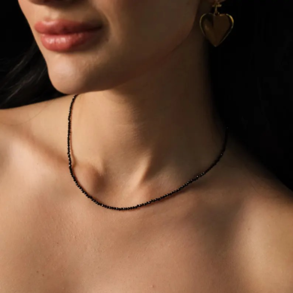 Colier Pietre Naturale și Închidere Aur 14K, colier spinel 2 mm, colier inchizatoare aur cu pietre ntaturale