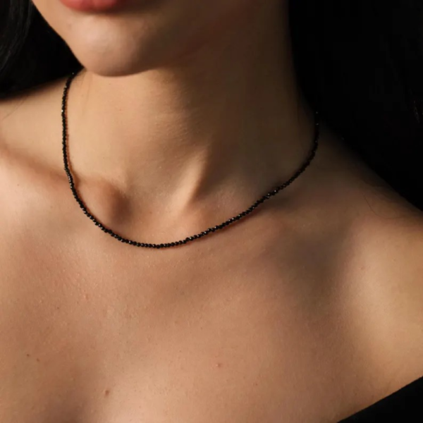 Colier Pietre Naturale și Închidere Aur 14K, colier spinel 2 mm, colier inchizatoare aur cu pietre ntaturale