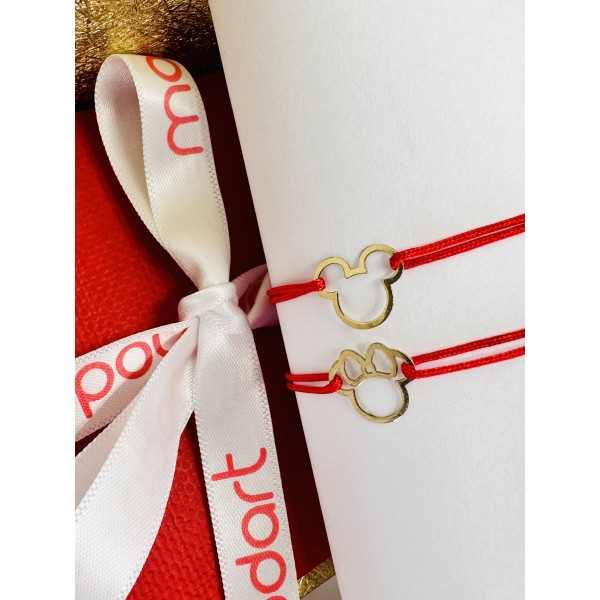 Bratara aur, bebelus/copil/adolescent, aur 14k, personaj desene animate,  snur reglabil, auriu