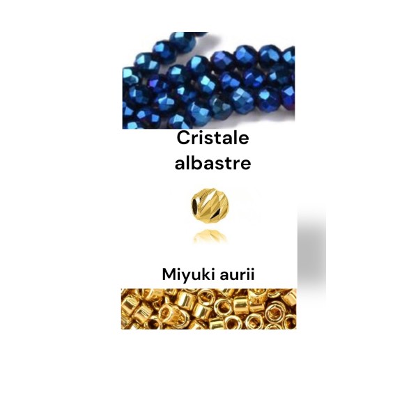 Bratara cu 5 bile din aur 14k cu miyuki auriu si cristale de sticla fatetate, dama/barbat, aur 14k, snur reglabil de matase