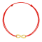 Set 2 bratari de aur pentru cupluri, aur 14k, dama/barbat, set familie infinit, snur reglabil rosu/negru, snur simplu sau snur gros impletit, infinit aur 14k galben