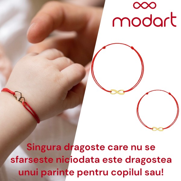 Bratara inimi aur, bebe/dama/copil/bebelus, piesa aur 14k, snur reglabil gros impletit sau snur simplu, mini figurina 2 inimi, hearts, auriu